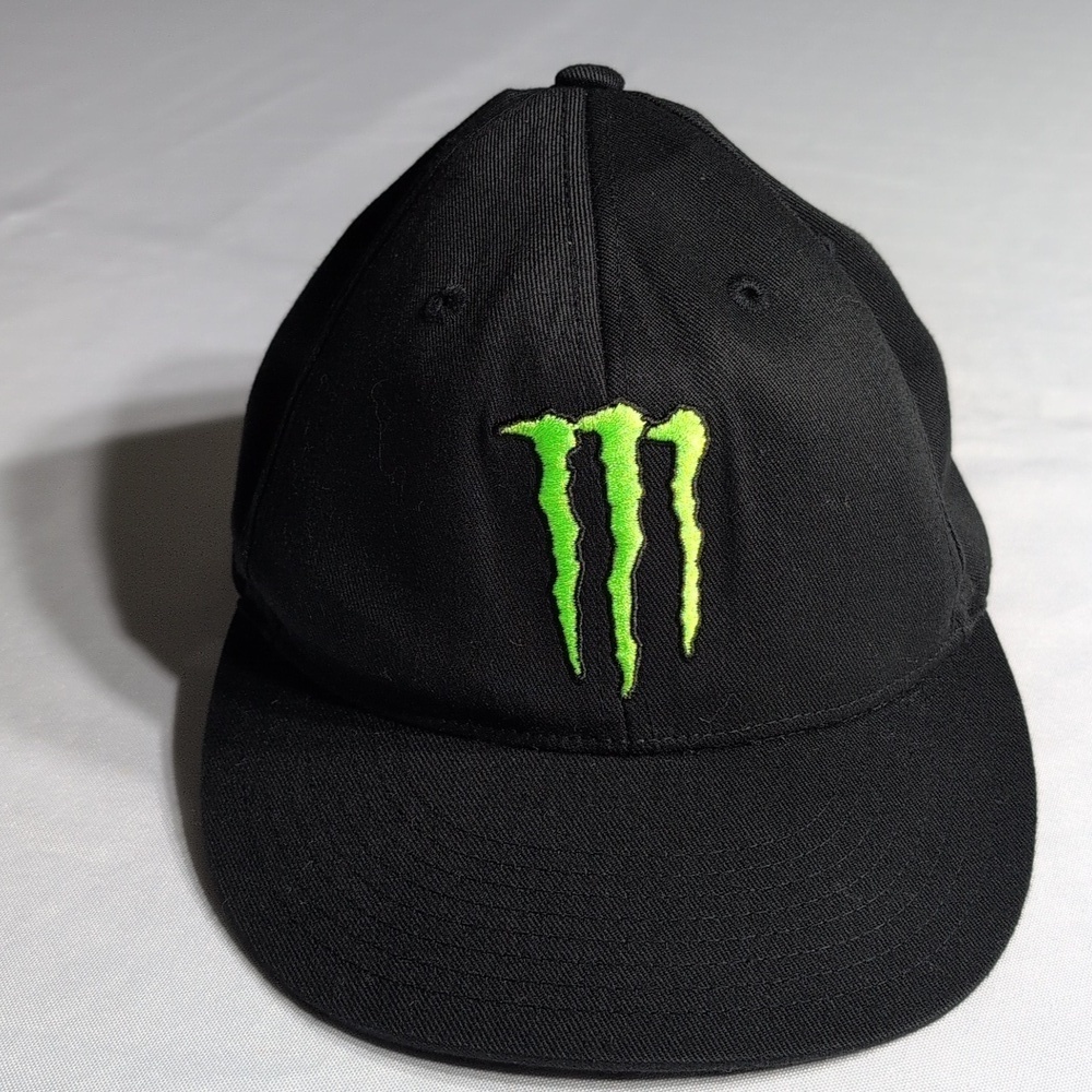 Monster Embroidered  Black Green Hat